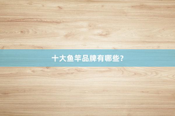 十大鱼竿品牌有哪些？